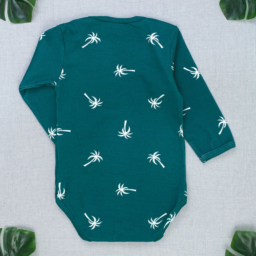 Body Bebê Estampado Coqueiros - Ideal Para O Enxoval Perfeito