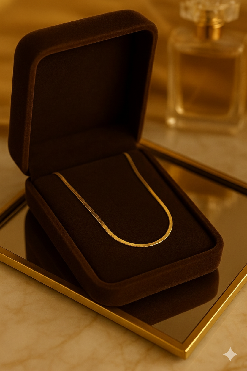 Colar Fita Banhado Ouro 18k Floratta Jóias 70cm Hipoalergênico