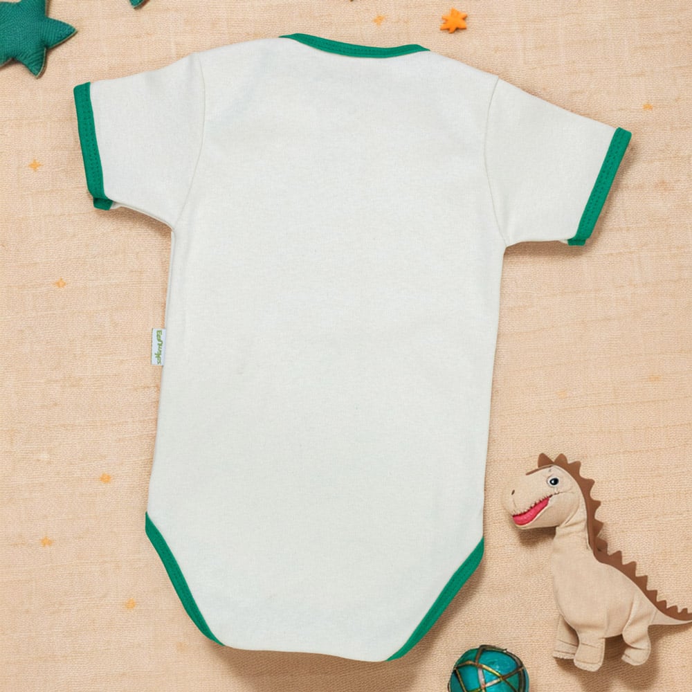 Body Bebê Dino Bege Conforto Para Meninos 0 A 12 Meses