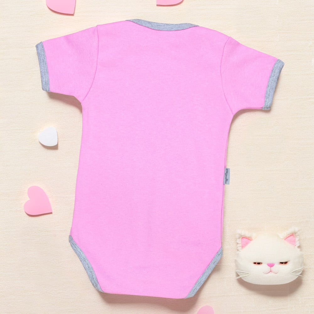 Body Bebê Rosa Gatinha Para Meninas De 0 A 12 Meses