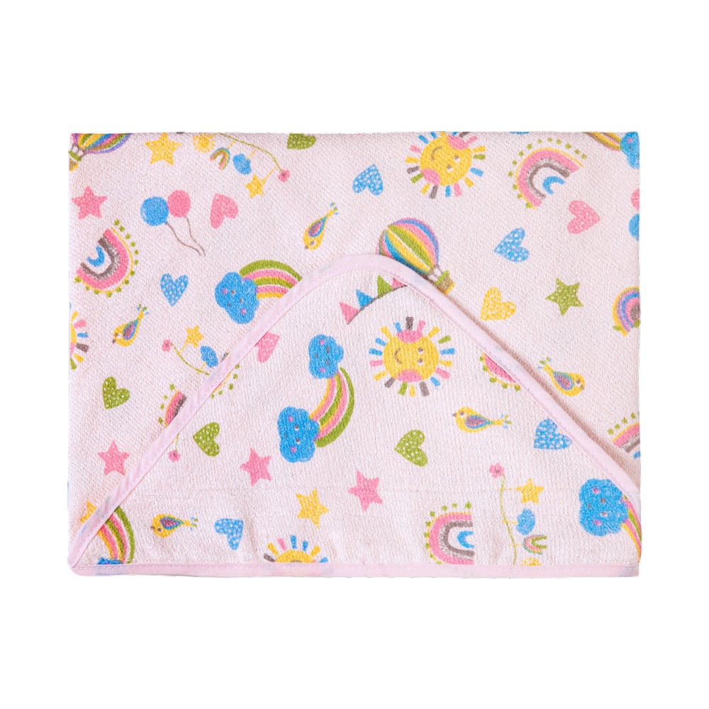 Toalha Bebê Com Felpuda 100% Algodão Com Capuz