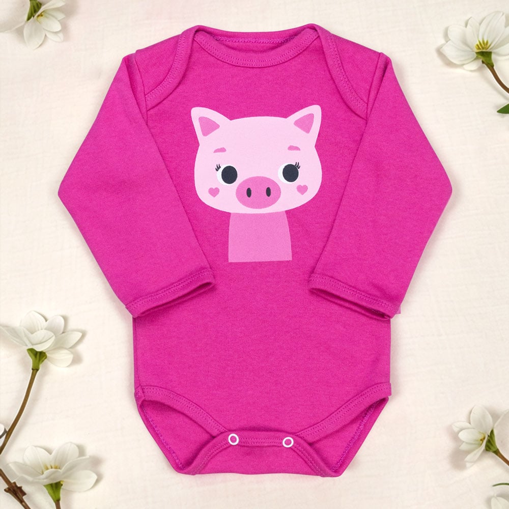 Body Manga Longa Bebê Bichinhos Carinhosos