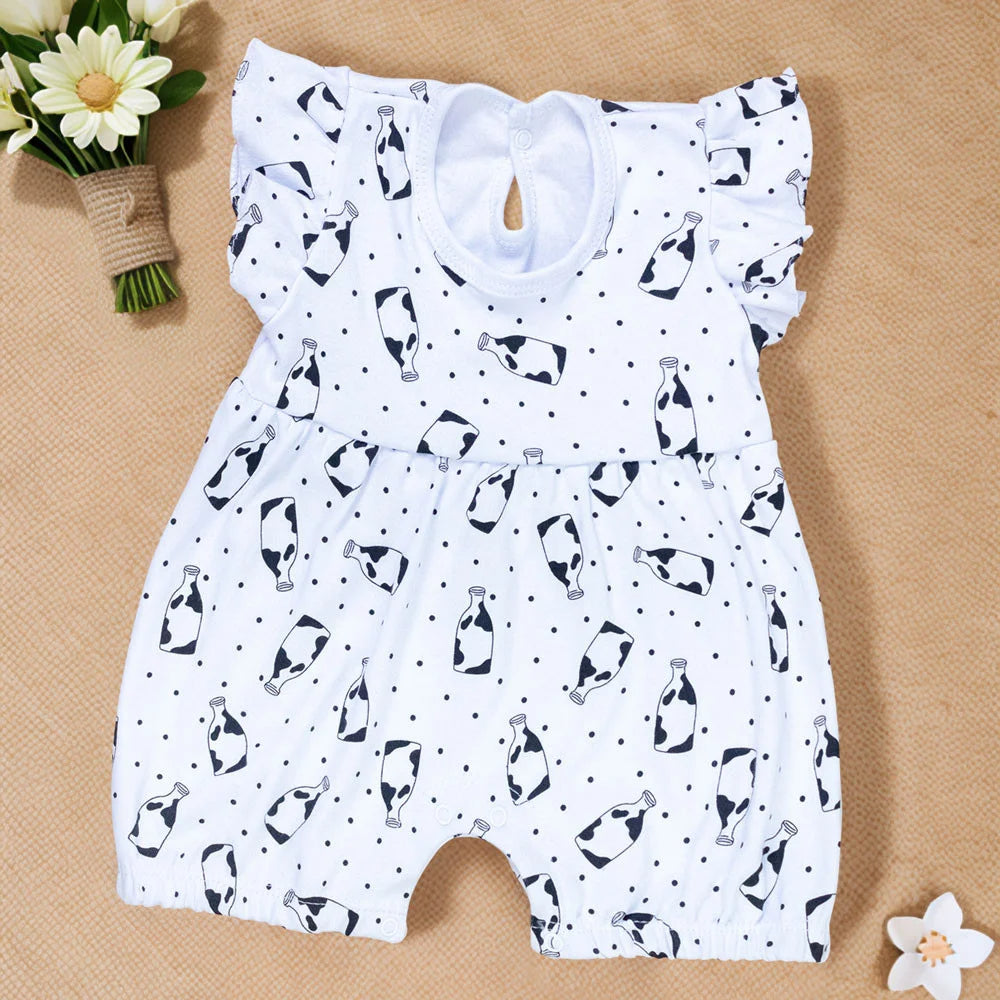 Macacão Curto Estampa Minimalista - Conforto E Estilo Para Sua Bebê