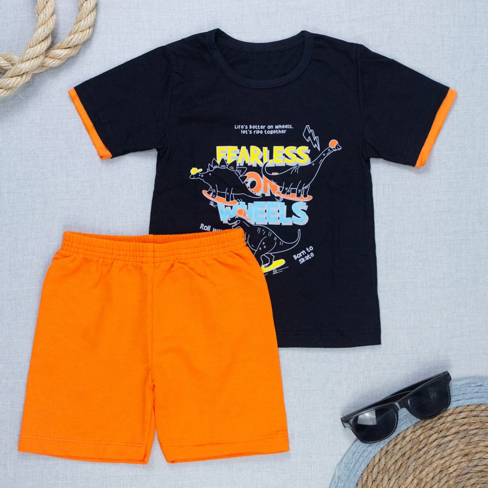 Conjunto Camiseta Estampada E Bermuda Infantil Menino