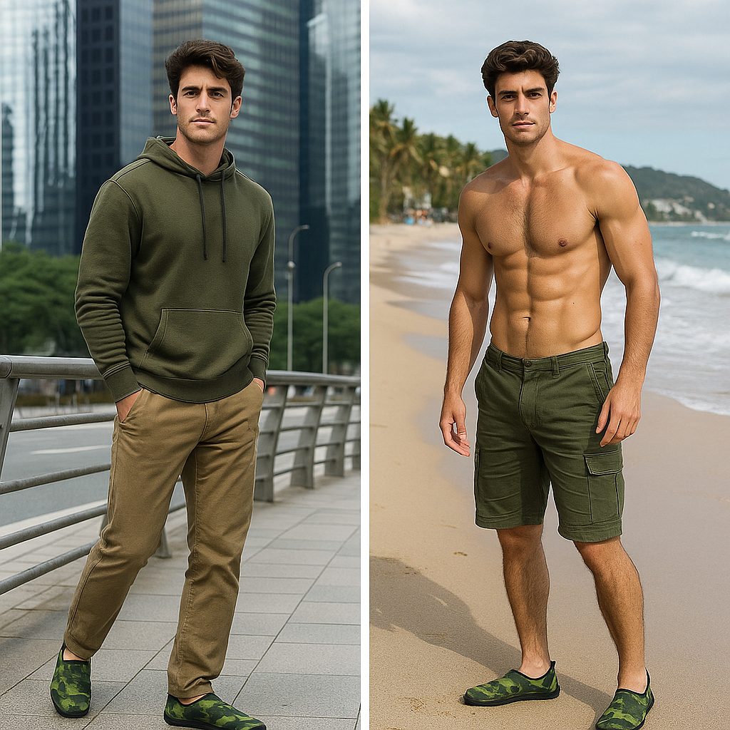 Sapatilha Esportiva Youth Class À Prova D'água Unissex Verde Camuflado