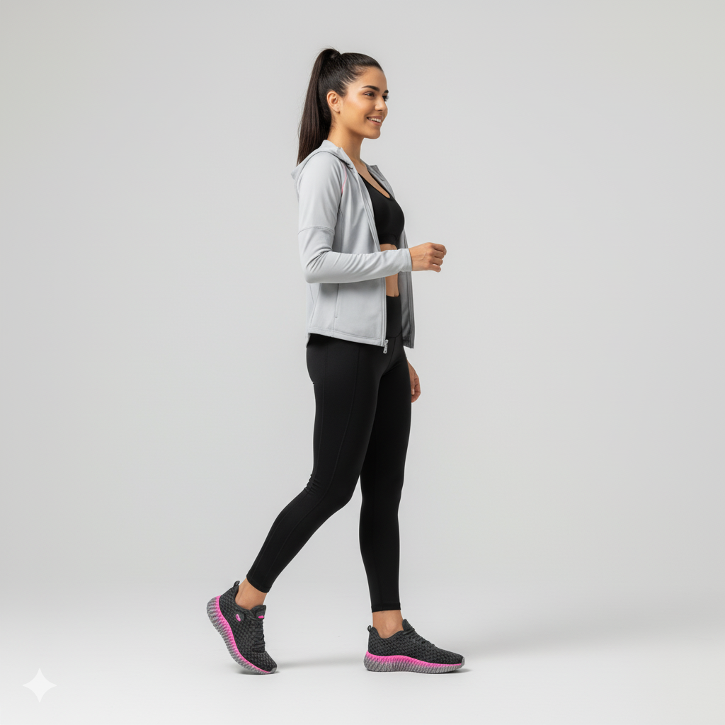 Tênis Esportivo Feminino Youth Class Ghost 2 Grafite e Pink para Caminhada