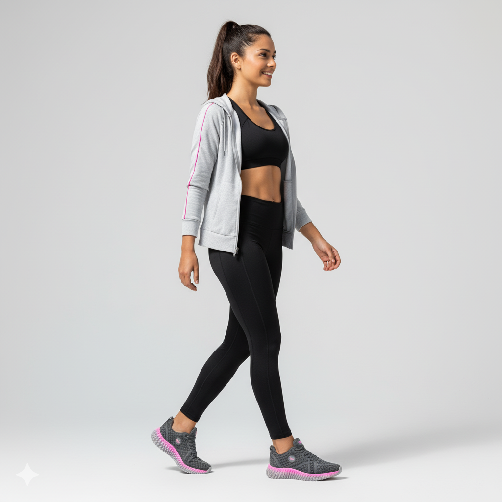 Tênis Esportivo Feminino Youth Class Ghost 3 Grafite e Pink para Caminhada