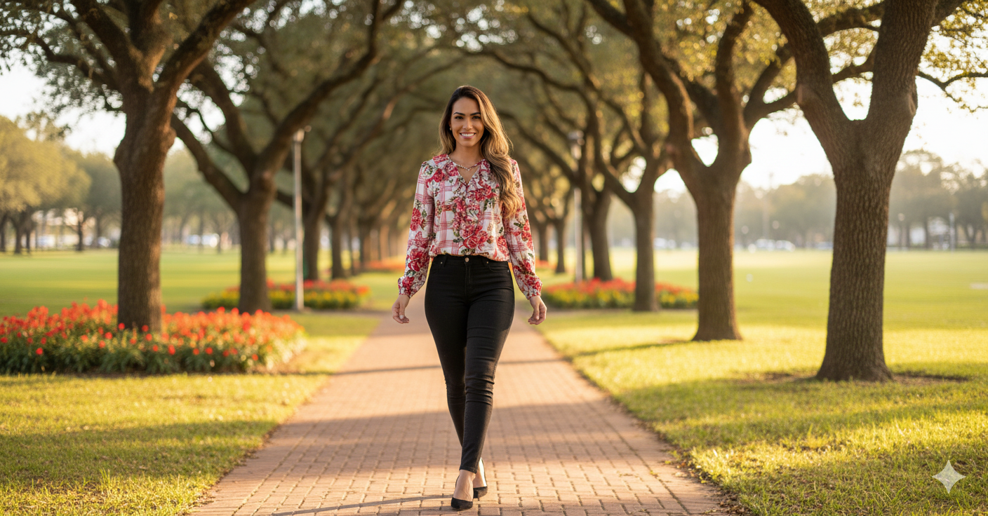 Blusa Chiffon Floral Gola Babado Manga Longa
