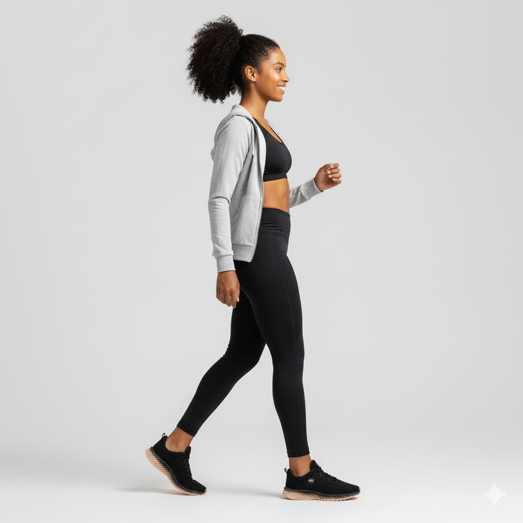 Tênis Esportivo Feminino Youth Class Ghost 2 Preto e Rose para Caminhada