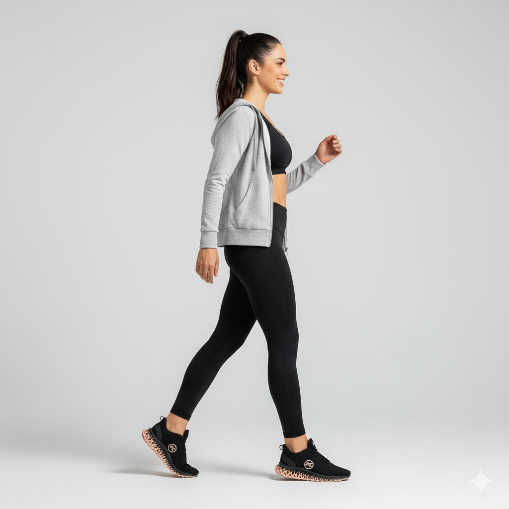 Tênis Esportivo Feminino Youth Class Ghost 3 Preto e Rose para Caminhada