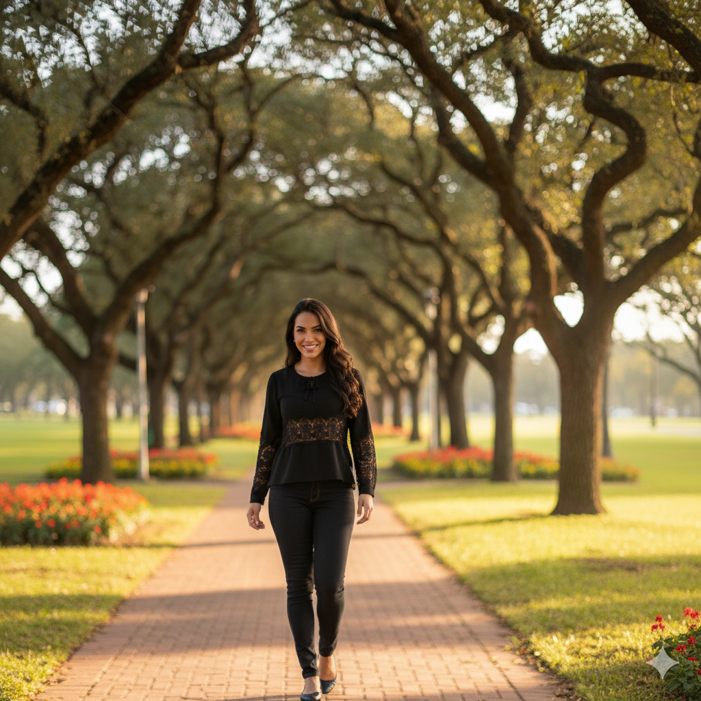 Blusa Chiffon Detalhe Renda Manga Longa
