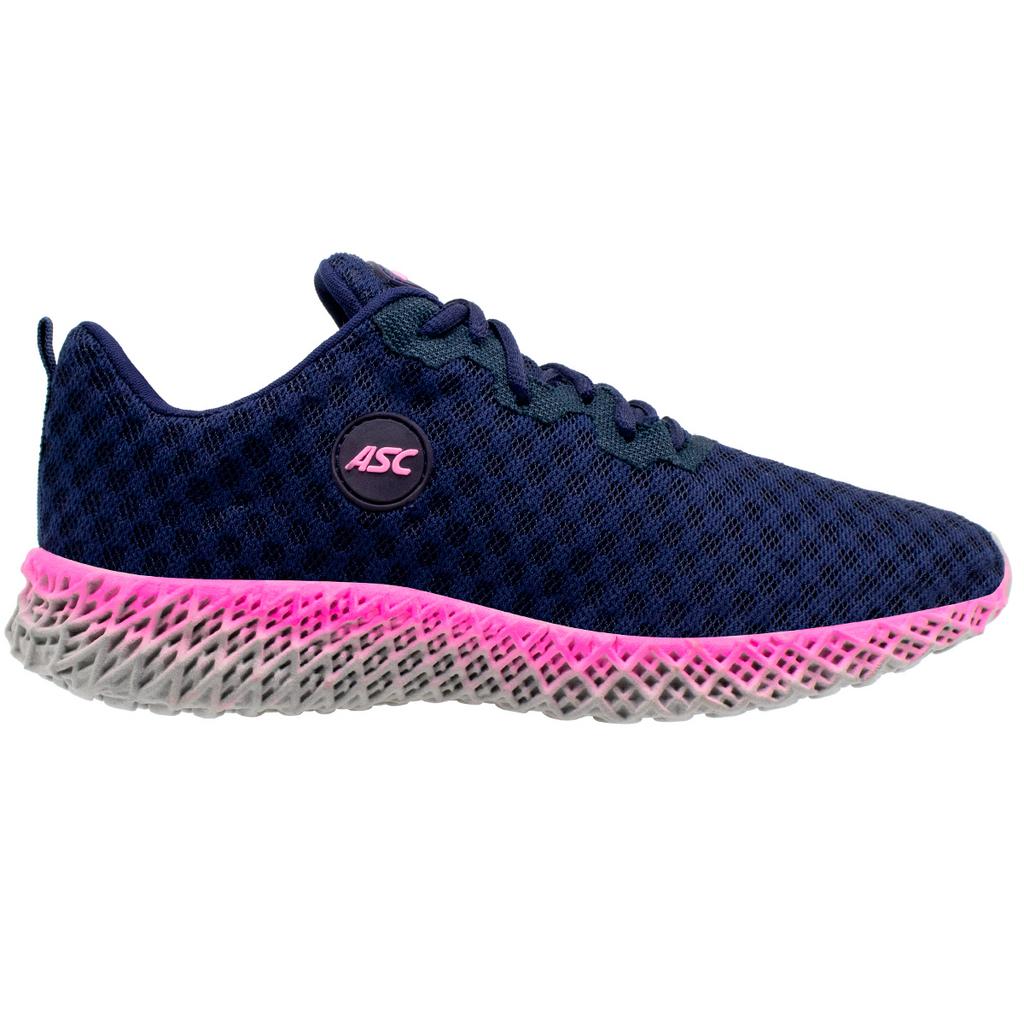 Tênis Esportivo Feminino Youth Class Ghost 2 Azul Marinho e Rosa para Caminhada