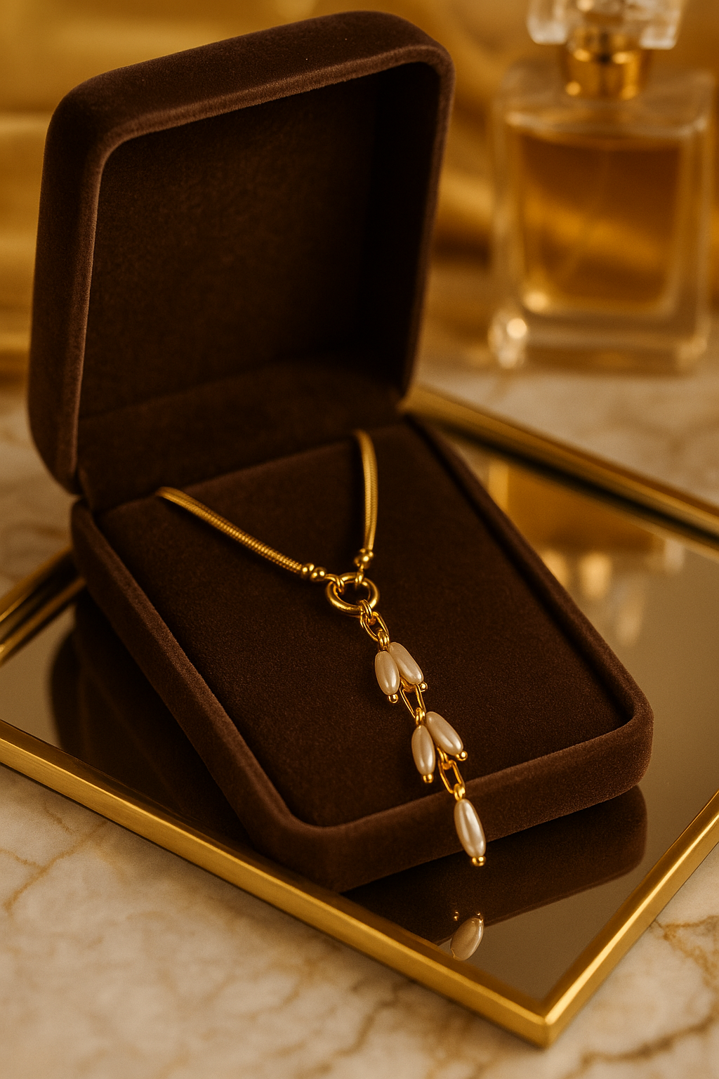 Colar de Pérolas Naturais 40cm Fecho Frontal Banhado Ouro 18k Floratta Jóias Hipoalergênico